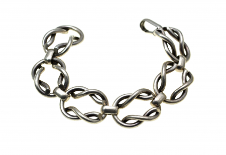 Bratari argint - Bratara argint masiva Mid-Century model Panzer design scandinav