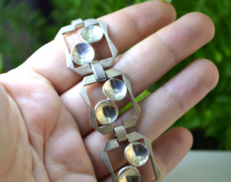 Bratara argint Mid Century, design Atomic Age [1]