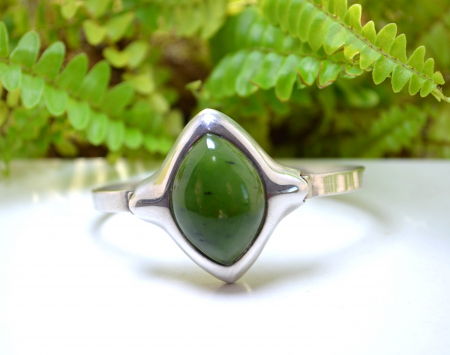 Bratara argint Mid Century, Jad nefrit [3]
