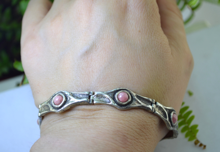 Bratara argint Mid-century, Rodocrozit [1]