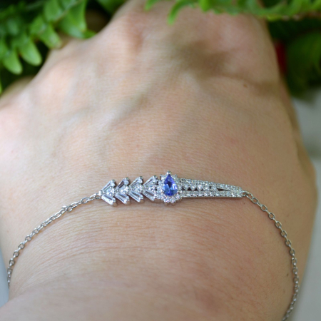 Bratara argint moderna, Tanzanit si Crystals CZ [1]