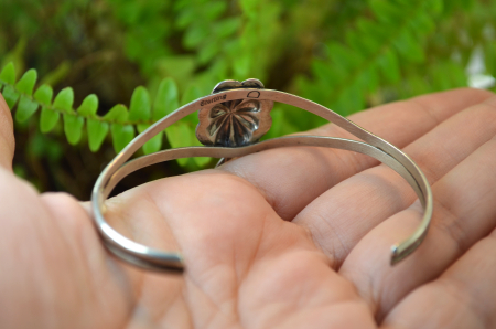 Bratara argint Navajo Eagle Feather design etnic amerindieni malachit natural piesa semnata designer indian  [1]