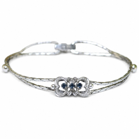 Bratari argint - Bratara argint rodiata vintage, Sapphire CZ A Vintage Collection