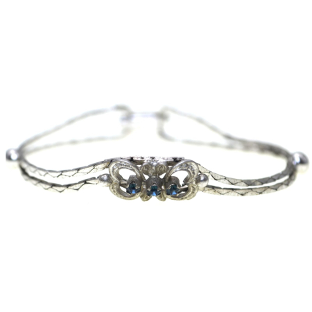 Bratara argint rodiata vintage, Sapphire CZ A Vintage Collection [3]