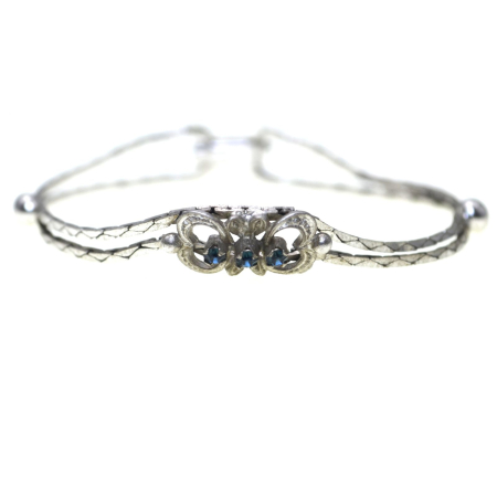 Bratari argint - Bratara argint rodiata vintage, Sapphire CZ A Vintage Collection