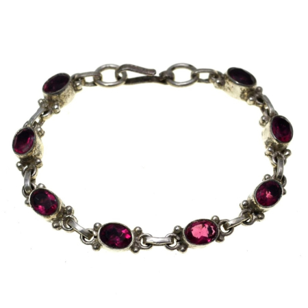 Bratari argint - Bratara argint vintage model Tennis Pink Fucsia CZ cubic zirconia