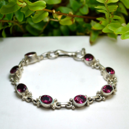 Bratara argint vintage model Tennis Pink Fucsia CZ cubic zirconia [3]