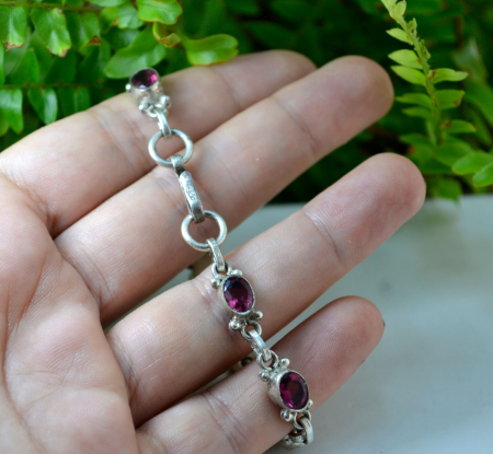 Bratara argint vintage model Tennis Pink Fucsia CZ cubic zirconia [1]