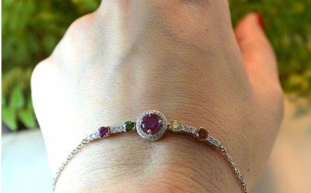 Bratara argint Tennis, turmalina colorate si CZ [1]