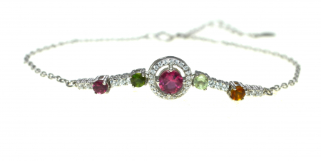 Bratara argint Tennis, turmalina colorate si CZ [4]