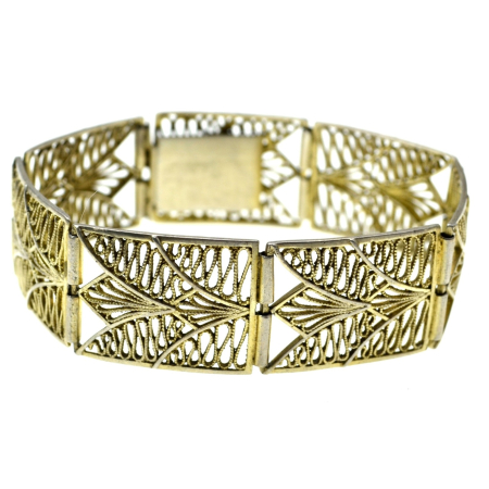 Bratari argint - Bratara argint usor aurita lucrata manual filigran semnata atelier german