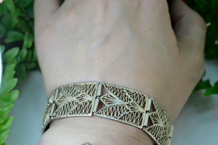 Bratara argint usor aurita lucrata manual filigran semnata atelier german [2]