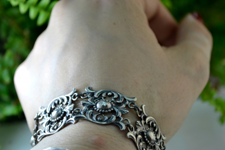 Bratara argint veche antica elemente stilizate Neo-baroque [1]