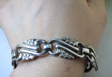 Bratara argint veche, estetica Art Nouveau [2]