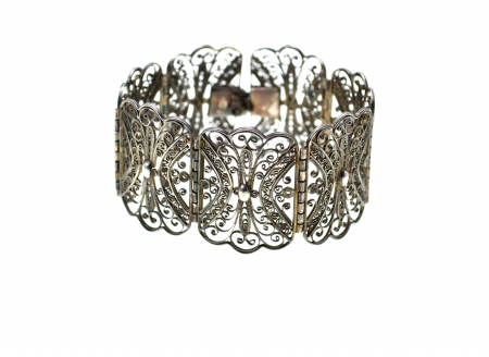 Bratara argint veche filigran Jugendstil inspiratie baroca poanson atelier austriac [0]