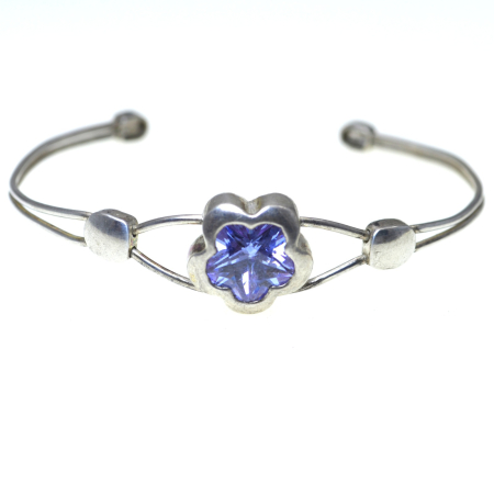 Bratari argint - Bratara argint vintage Bangle, Crystal Amethyst