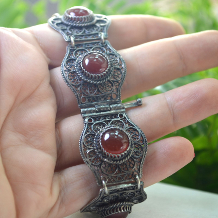 Bratara argint vintage, Carneol, filigran A Vintage Collection [2]