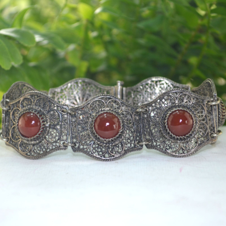 Bratara argint vintage, Carneol, filigran A Vintage Collection [3]