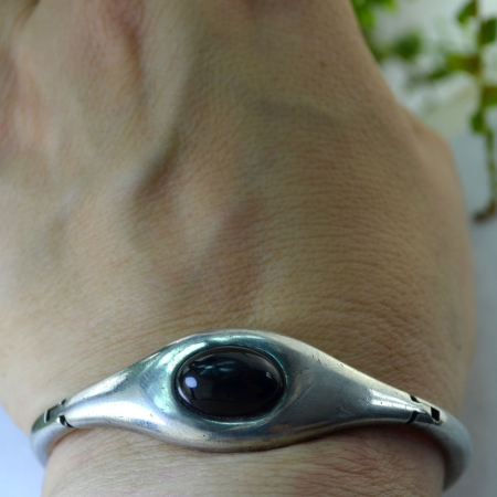 Bratara argint vintage cu onix, modernista, semnata Franz Scheurle A Vintage Collection [2]