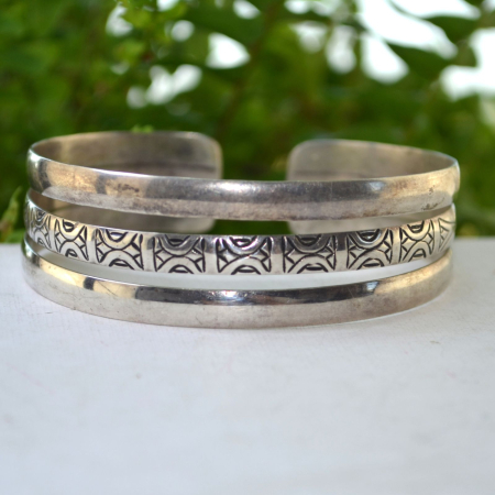Bratara argint vintage Cuff, motive etnice A Vintage Collection [3]
