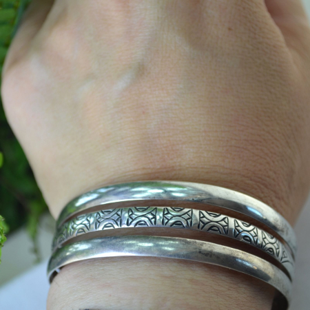 Bratara argint vintage Cuff, motive etnice A Vintage Collection [2]