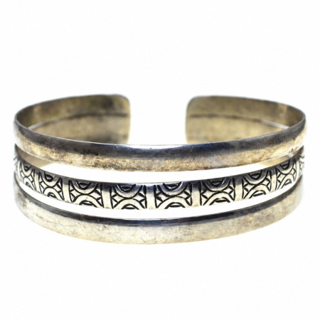 Bratari argint - Bratara argint vintage Cuff, motive etnice A Vintage Collection