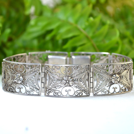 Bratara argint vintage, filigran, atelier german [3]
