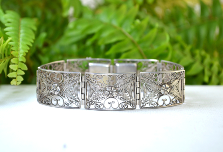 Bratara argint vintage, filigran german [3]