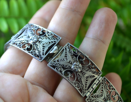 Bratara argint vintage, filigran german [1]