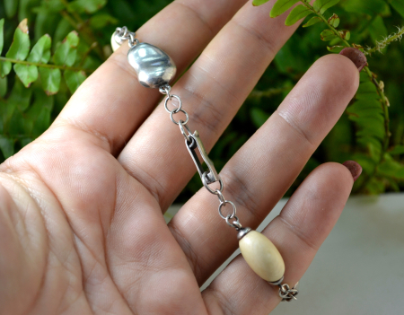 Bratara argint vintage, French Ivory, design modernist A Vintage Collection [2]