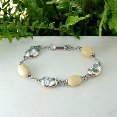 Bratara argint vintage, French Ivory, design modernist A Vintage Collection [3]