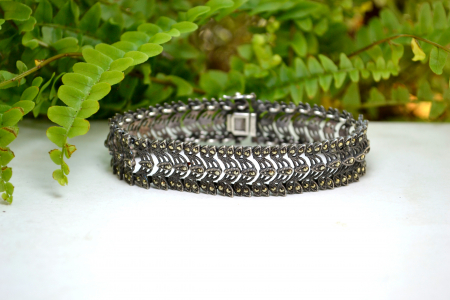 Bratara argint vintage marcasite design minimalist stil art deco [3]