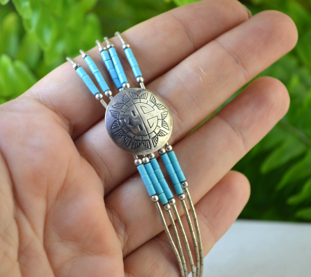 Bratara argint vintage Navajo, design de tip Liquid [2]