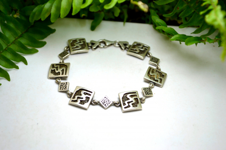 Bratara argint vintage design modernist semnata atelier polonez [3]