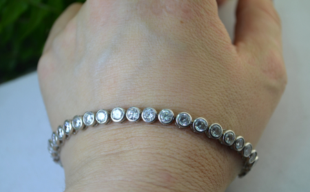 Bratara argint vintage Tennis, cristale CZ [2]