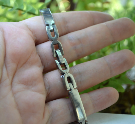 Bratara argint vintage XOXO modernista [1]