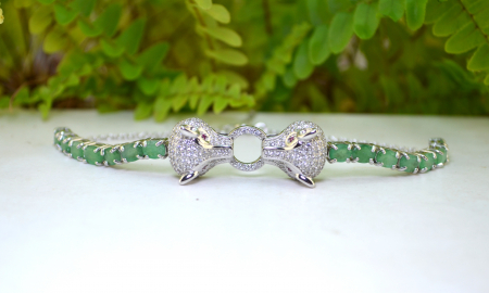 Bratara argint Vulpite, smaralde naturale [2]