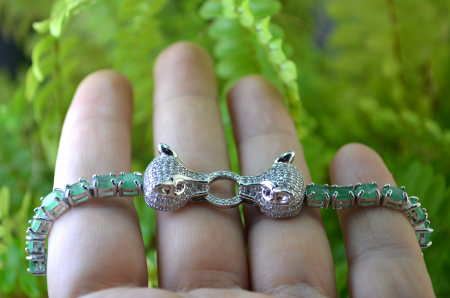 Bratara argint Vulpite, smaralde naturale [1]