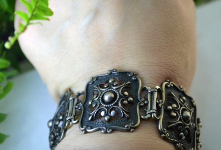 Bratara din argint antica, design Baroque [2]