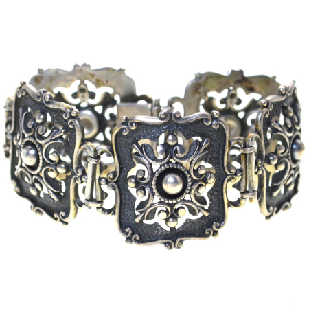 Bratari argint - Bratara din argint antica, design Baroque