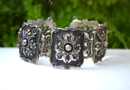 Bratara din argint antica, design Baroque [3]