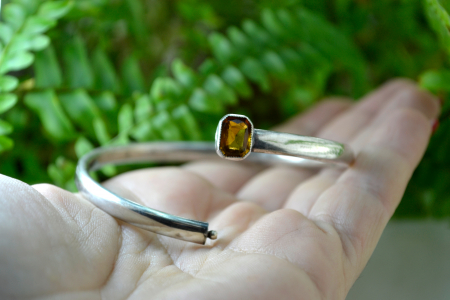 Bratara argint interbelica antica veche Art Deco Bohemian Cognac Crystal design geometric minimalist [1]