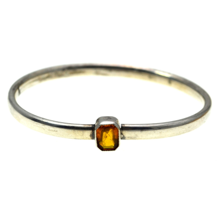 Bratari argint - Bratara argint interbelica antica veche Art Deco Bohemian Cognac Crystal design geometric minimalist