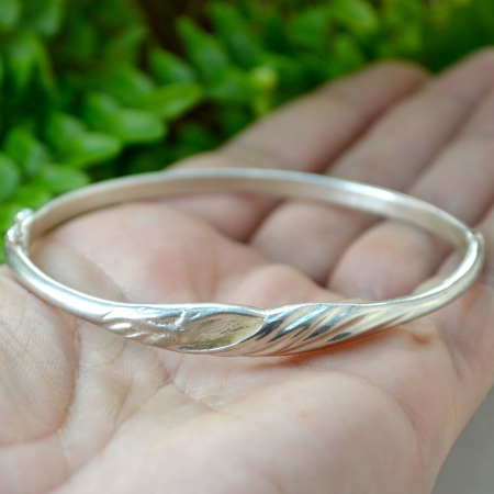 Bratara modernista argint, stil minimalist biomorphic jewelry semnata autor danez [2]