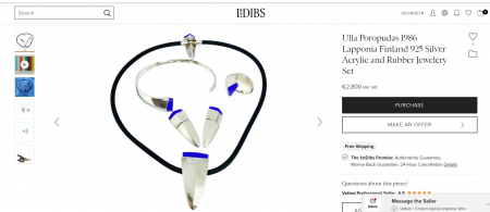 Bratara scandinava argint vintage semnata Ulla Poropudas  atelier finlandez Lapponia [4]