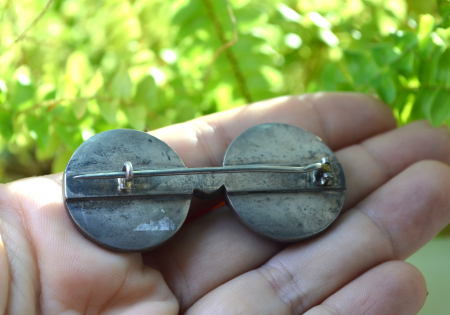 Brosa antica argint, Black Sardonix si opal [2]