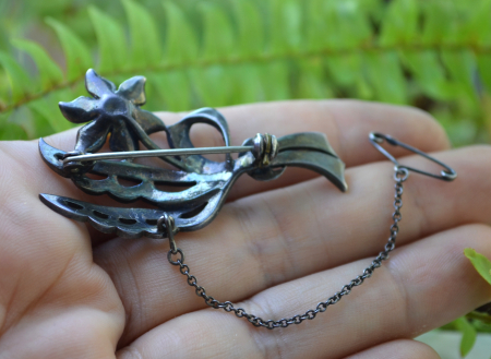 Brosa argint Art Deco, marcasite si perla A Vintage Collection [2]