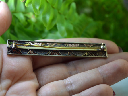 Brosa argint aurit filigran vintage [2]