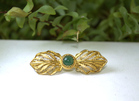 Brosa argint aurit Funda, Jad nefrit [3]