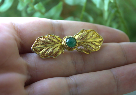 Brosa argint aurit Funda, Jad nefrit [1]